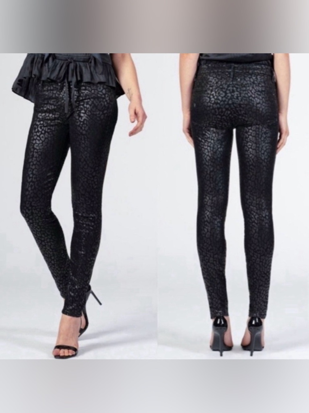 BLACK ORCHID High Rise Super Skinny GISELE Ankle Jeans Sz 26 in Black Leopard